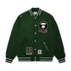 AAPE 猿顏毛絨徽章美式休閒寬鬆厚棒球服夾克外套