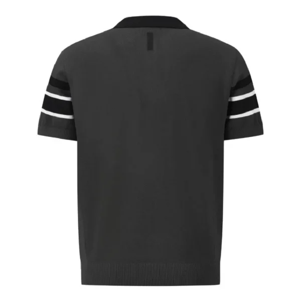 STRIPE Y-COLLARED SHORT-SLEEVED SWEATER 男士 高爾夫翻領上衣