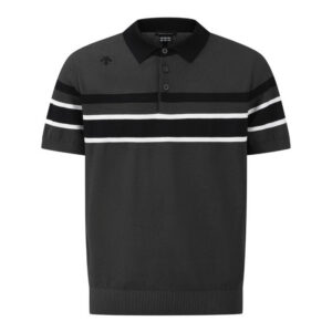 STRIPE Y-COLLARED SHORT-SLEEVED SWEATER 男士 高爾夫翻領上衣