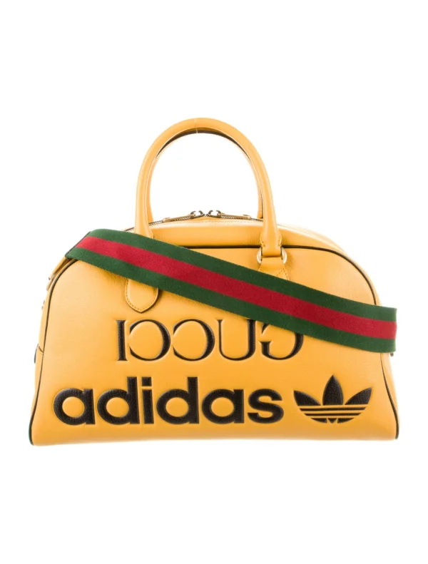 adidas × Gucci 黃色皮革迷你波士頓包