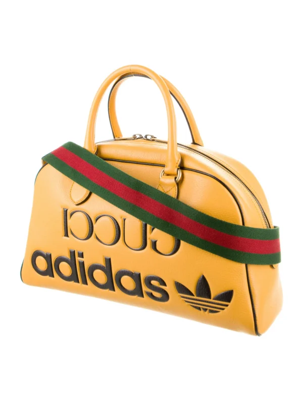 adidas × Gucci 黃色皮革迷你波士頓包