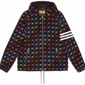 Gucci-x-adidas-GG-Trefoil-Stripe-Jacket-Black-Multicolor Gucci x adidas GG Trefoil Stripe Jacket
